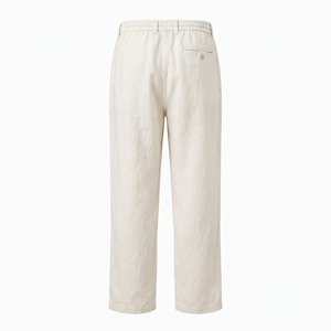 <b>Men's</b> Summer Lightweight <b>Linen</b> Mid Waist Beach <b>Trousers</b> Relaxed Coastal <b>Casual</b> OEM ODM Wholesale Factory Private Label Low MOQ - Product Image 2