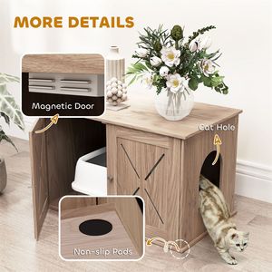 Lettiera per Gatti Automatica di Grande Capacità, Facile da Pulire, in Plastica e Legno, per Uso in Soggiorno - Product Image 6