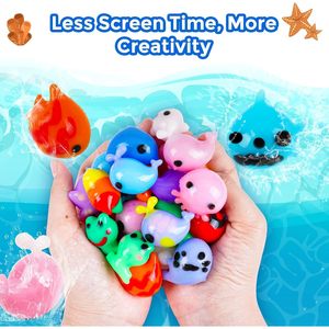 Kit de gel coloré Tremo, 20 gels, 5 moules, créez vos propres animaux aquatiques, jouets moelleux, loisirs créatifs amusants pour enfants - Product Image 2