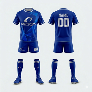 Conjunto de Uniforme de Rugby Transpirable 100% Poliéster, Ropa Deportiva para Adultos, Jersey Unisex con Cuello Redondo, Transferencia Térmica, Secado Rápido, Tallas Grandes - Product Image 3