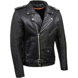 Veste de moto en cuir noir unisexe SAMROZ SPORTS - Product Image 1