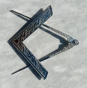 Grand carré et compas maçonniques pour cérémonies de loge, en métal de qualité supérieure, aspect premium - Product Image 5