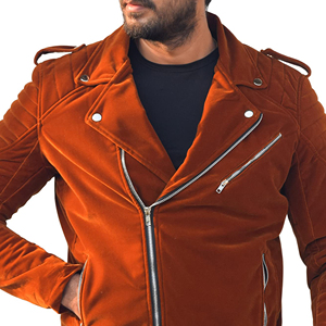 Vestes d'hiver en velours pour hommes, col montant, logo frontal, grande taille, sur mesure, de haute qualité, vente en gros OEM, tailles personnalisables - Product Image 3