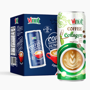 VINUT Bebida de café de colágeno sin gluten sin OGM sin lácteos de 320ml Disponibilidad OEM/ODM Arábica Robusta sin etiqueta privada - Product Image 1