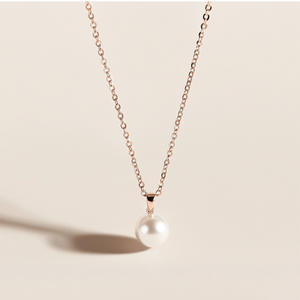 Collier à pendentif en perles en acier inoxydable plaqué or PVD 18 carats personnalisé sans ternissement pour femmes bijoux - Product Image 4