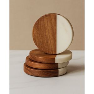 Juego de Posavasos de Resina Ecológicos Hechos a Mano de Primera Calidad, Reutilizables, para Tazas de Té y Café, para Decoración de Oficina - Product Image 1