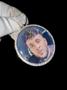 จี้รูปเพชร VVS เงินสเตอร์ลิง925ตามสั่งรูปหัวใจประกันตัว Moissanite ส่วนตัวฮิปฮอปหน่วยความจำเครื่องประดับวงกลม - Product Image 5