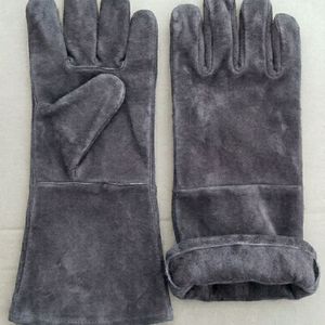 Industrial Heat Protection <b>Gloves</b> <b>Long</b> Cuff Leather Safety <b>Gloves</b> - Product Image 1