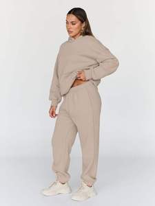 Casual Two-Piece Training & Jogging Tracksuit Set Latest Design with Printed Logo for Fall Winter Season Women's Full Length Set - Product Image 3