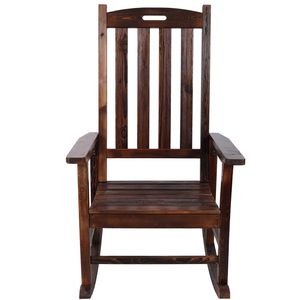 Silla Mecedora de Madera Extra Grande con Asiento Ancho y Respaldo Alto, Sillas Mecedoras Suaves para Interiores y Exteriores BR - Product Image 2