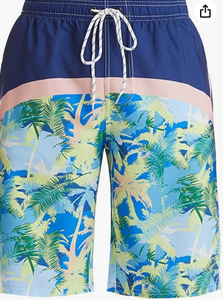 <b>Mens</b> Printed Board Shorts Quick Dry Drawstring Casual Swim <b>Trunks</b> with Pockets Multicolor Pattern Mid Waist Short Length - Product Image 5