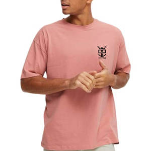 Camiseta holgada de algodón 100% para hombre, estilo deportivo, con logo personalizado impreso, precio económico. - Product Image 1