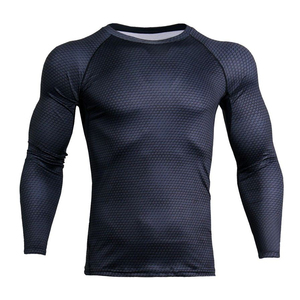Camiseta de compresión para hombre con protección UV, manga larga, de secado rápido, para gimnasio y fitness, diseño de alta calidad, producto de gran venta. - Product Image 3