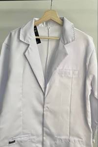 Unisex Canvas Lab <b>Coat</b> White Cotton Polyester Woven Hospital Uniform with Needle Detection Seamless Fusing for Research Students - Product Image 2