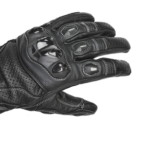 Guantes Negros para Motociclismo con Protección Rígida en los Nudillos, Palma Perforada y Cierre en la Muñeca, Venta al Por Mayor OEM - Product Image 6