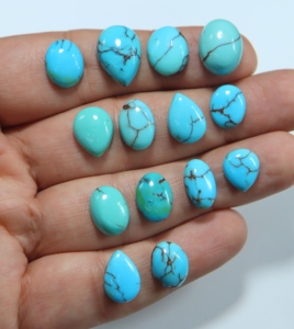 Turquoise bleue d'Arizona, cabochon, turquoise naturelle, formes variées, pierres précieuses en vrac pour la fabrication de bijoux - Product Image 2