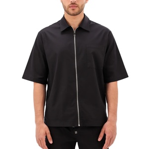 OEM Custom Men's Streetwear Oversize Nylon Shirt XL Size Quick Dry Turn-<b>Down</b> Collar Double Zipper Up Shirts for Men Casual - Product Image 1