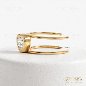 Bague en moissanite en forme de cœur, fabriquée en argent sterling 925 massif avec un design à sertissage clos, accent de bijouterie de luxe pour les bagues Oura. - Product Image 2