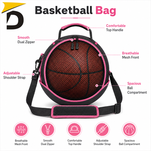 Basketball Mesh Equipment <b>Bag</b> Designed For Easy Transport With Durable <b>Netting</b>, Spacious Interior And Comfortable Carrying - Product Image 6