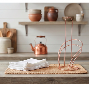 Porte-papier moderne en fil de cuivre avec base ronde, design minimaliste, idéal pour la cuisine, la salle à manger et la salle de bain - Product Image 3