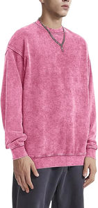 Sudadera de Cuello Redondo para Hombre, Lavado Ácido, 100% Algodón, Transpirable, Anti-Pilling, Anti-Arrugas, Secado Rápido, Duradera - Product Image 6