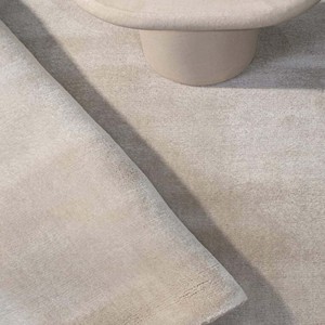 Tapis de sol uni beige clair, tissé à la main, texturé, épaisseur 14 mm, revêtement de sol moderne de luxe pour salon et chambre à coucher - Product Image 1