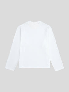 เสื้อยืดแขนยาวคอกลมสีขาวสำหรับผู้ชาย ผ้าฝ้าย 100% ทรงปกติ สวมใส่สบาย สีพื้น - Product Image 2