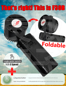 GongTian F30B Multifunctional Battery-Powered <b>Handheld</b> Foldable Outdoor Plastic <b>Fan</b> with English Display - Product Image 2
