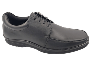 Chaussures derby pour homme en cuir véritable noir, bout rond, lacets, respirantes, légères, semelle en caoutchouc, solides, toutes saisons - Product Image 5