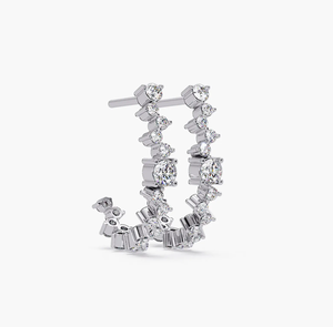 Boucles d'oreilles clous tendance en diamant de laboratoire, couleur F, taille vintage, certifiées IGI, pour femme, bijoux de mode pour fiançailles, usage quotidien, cadeau - Product Image 1
