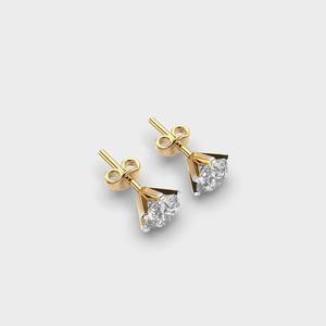 Classic Diamond Moissanite Engagement Earrings For Women Designed For Engagement Parties Wedding Available For Sale - Product Image 2