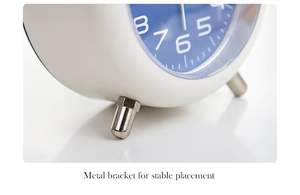 Réveil au design classique moderne et luxueux |   Horloge de table analogique silencieuse sans tic-tac, sonnerie forte, veilleuse, cadran lumineux, bureau - Product Image 5