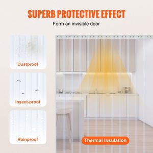 Clear <b>PVC</b> <b>Strip</b> Curtain 50 ft Length X 8 Width Bulk Roll Plastic Door <b>Strip</b> for Walk-in Freezer & Cooler Refrigeration Equipment - Product Image 3