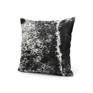 Square Cowhide Pillow 24x24in White with Brown Spots Fur Home Decor - Product Image 4