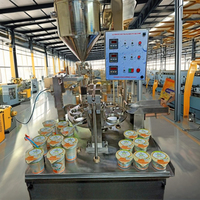 Machine de remplissage automatique de coupes de crème glacée contrôlée par PLC de 600 ml, précision de 100 %, entraînement par pompe, emballage en papier, garantie 1 an