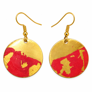 Boucles d'oreilles pendantes géométriques en laiton doré, design triangle et barre, bijoux minimalistes tendance, vente en gros - Product Image 5