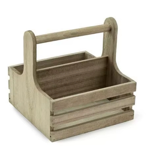 Organisateur de rangement en bois moderne avec poignée - Boîte portable durable pour cuisine, salle de bain, bureau - Product Image 1
