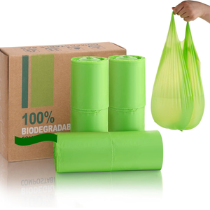 Sacs à T-shirt imprimés sur mesure à bas prix, sacs à légumes en rouleau, vente chaude, 100% compostables, biodégradables, durables, 40L 50L - Product Image 1