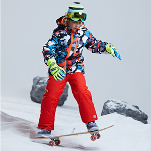 Combinaison de ski rose à pois pour filles et garçons, imperméable 10 000 mm, veste à capuche avec pantalon pour enfants, vêtements d'hiver en polyester/nylon - Product Image 3