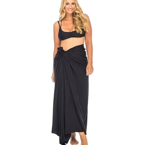 Womens Plus Size <b>Sarong</b> Swimsuit Cover Up Solid Beach Wear Bikini Wrap Skirt with Coconut Clip - Product Image 3