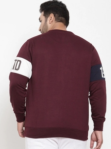 Sudadera de Cuello Redondo Color Granate para Hombre, Corte Regular, Logotipo Estampado, Informal, Tejida, 100% Algodón, para Otoño - Product Image 3