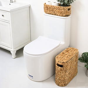 New <b>Design</b> 2 in 1 Water Hyacinth Toilet Paper Storage with <b>Lid</b> Bathroom Storage Container Made <b>by</b> Vietnamese Artisans - Product Image 2