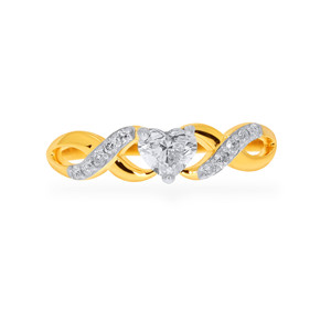Bague en diamant romantique Convergence, or jaune 18 carats de qualité supérieure, diamant en forme de cœur, bague infini pour femmes, bijoux fins en gros - Product Image 3