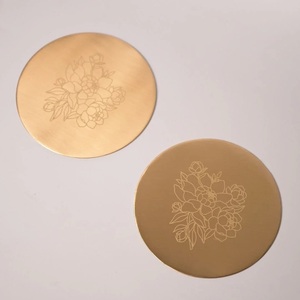 Geometric Heritage Brass <b>Coaster</b> Handcrafted Solid Brass Heat Resistant <b>Drink</b> <b>Coaster</b> Elegant Table Protection Gift - Product Image 4