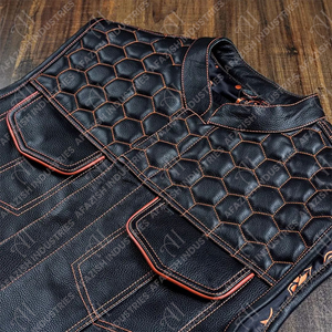 Moto équitation hiver toile cuir gilet hommes fermeture à glissière imperméable décontracté confortable vente chaude - Product Image 5