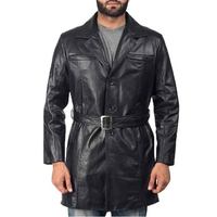 Manteau en cuir noir Jordan pour homme, qualité supérieure, élégant, vêtement d'hiver durable, vêtement d'extérieur tendance, design moderne, long manteau