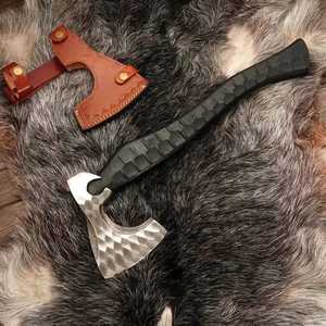 High Carbon Steel Viking Style Tomahawks Handcrafted Industrial Grade Camping <b>Axe</b> Wooden <b>Handle</b> Leather Sheath THEWIZ CRAFTS - Product Image 3