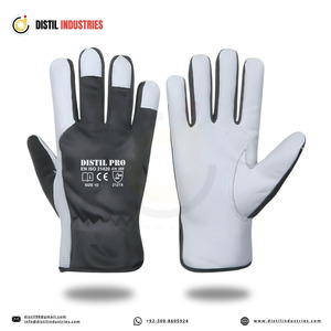 Goat Grain Leather Assembly Work <b>Gloves</b> Interlock Cotton Fabric Back Breathable Leather <b>Driving</b> <b>Gloves</b> Comfortable Hand Safety - Product Image 4