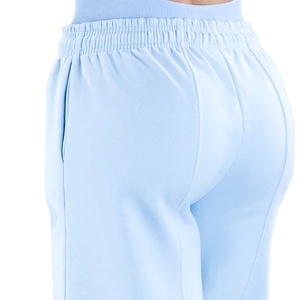 Wholesale Custom Manufacturer <b>Chalk</b> Blue Oversized Fit Wide Leg Jogger Terry Fleece Women Jogger pants Women Pants 2026 - Product Image 3