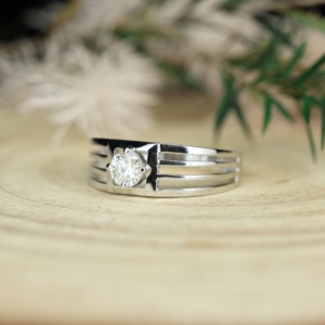 1ct VVS Moissanite Rose Gold Plated 925 <b>Silver</b> for Certified Iced Out Fashion <b>Men's</b> Wedding <b>Ring</b> - Product Image 2